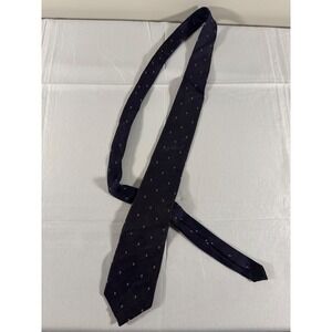 Mark Alexander Mens Navy Blue Micro Paisley Silk Blend Necktie Formal Business